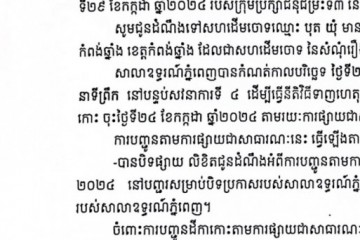 លិខិតជូនដំណឹងអំពីការបញ្ជូនដីកាកោះតាមការផ្សាយជាសាធារណៈ